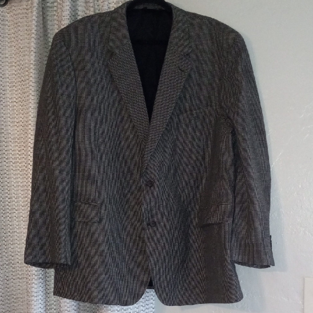 Source Unknown Black And Gray Checkered Blazer - image 1